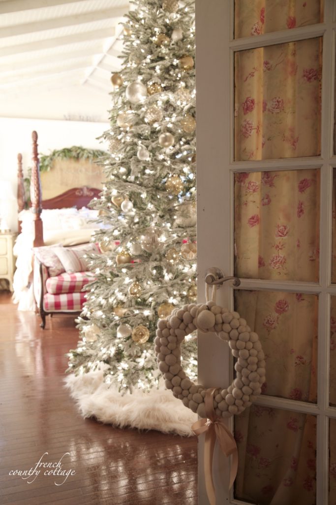 French Country Cottage Christmas Home Holiday Decorating bedroom