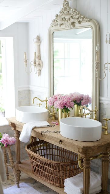 French Cottage Bathroom Vanity How To Get The Look Details Country - French Country Bathroom Sink Faucets
