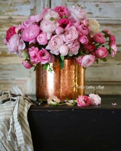 Copper with peonies