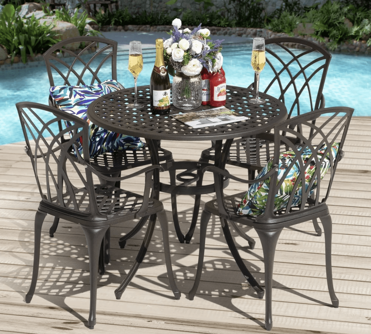 10 Vintage Style Patio Table & Chairs French Country Cottage