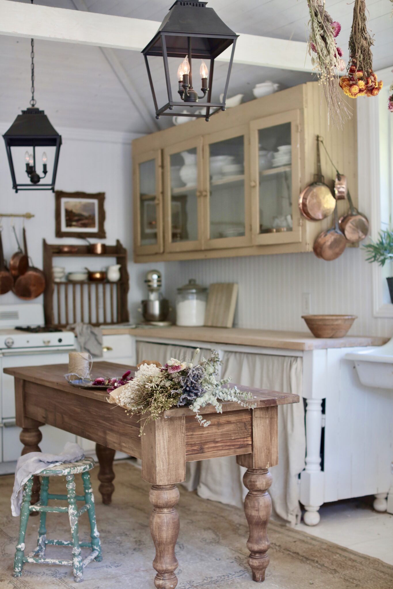 Vintage Cottage Kitchen- Farmhouse Sink & Island Reveal - French ...