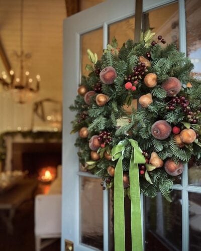 orchard harvest wreath on door