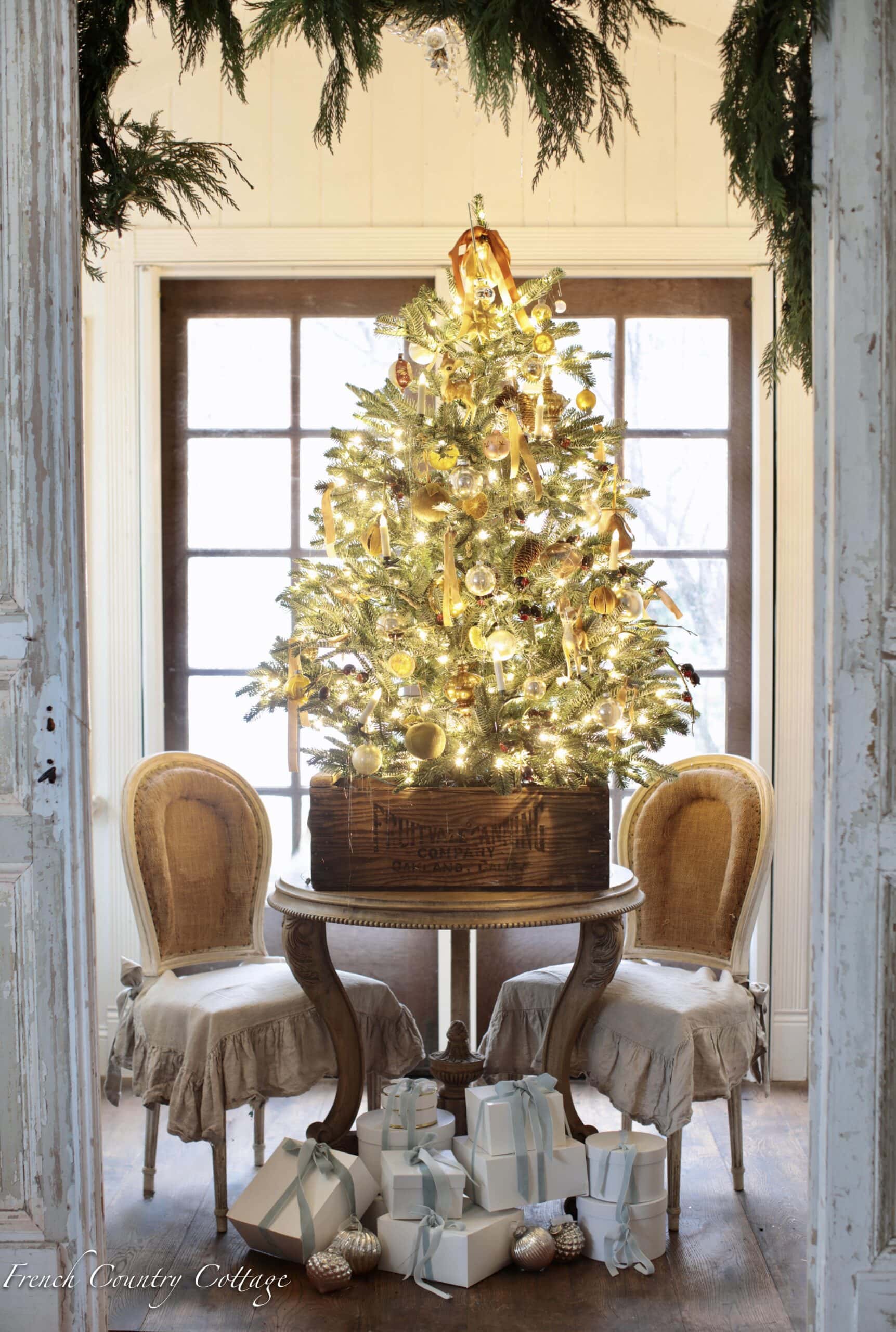 Five Ideas for Decorating with Christmas garland - French Country Cottage