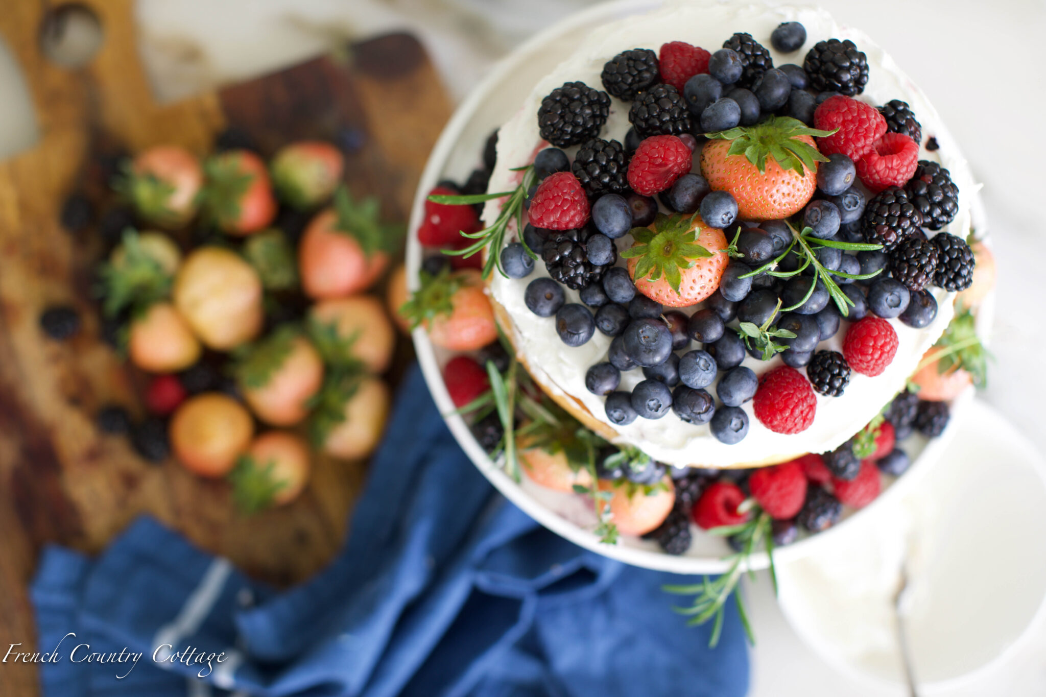 Easy Fresh Fruit Topped Cake - French Country Cottage
