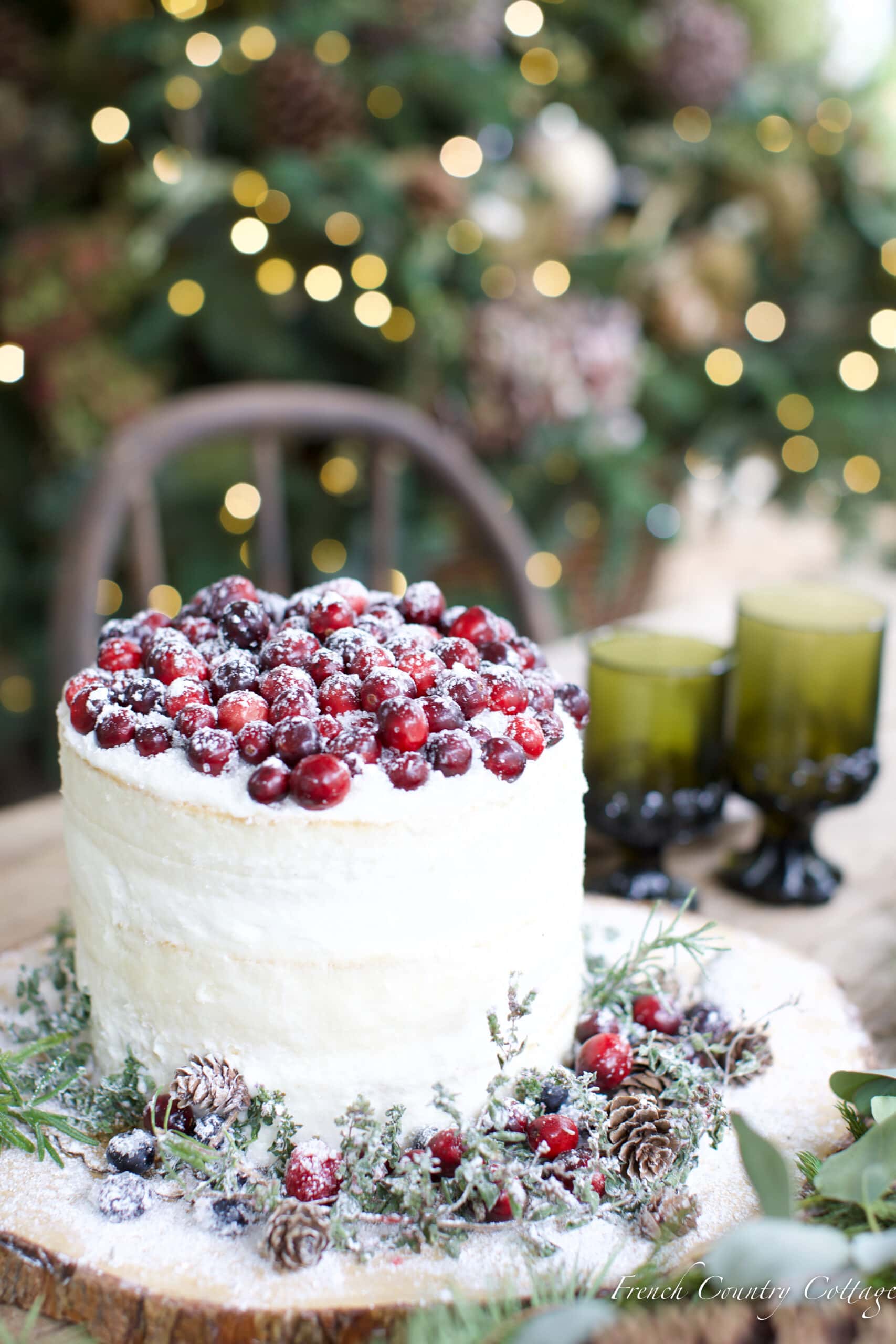 Cranberry Topped Holiday Cake French Country Cottage