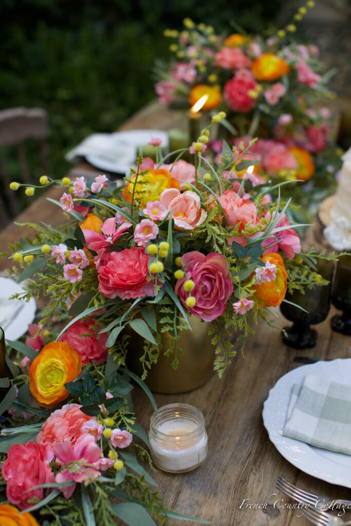close up of flowers on table 