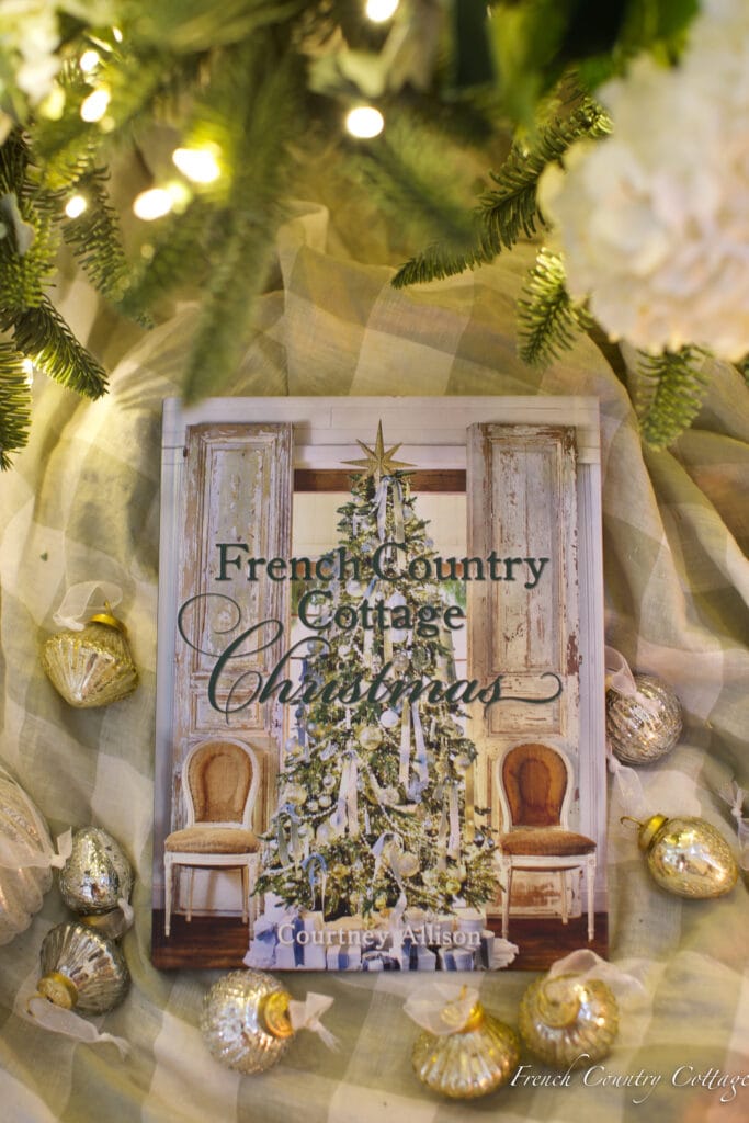 French Country Cottage Christmas Book under tree 