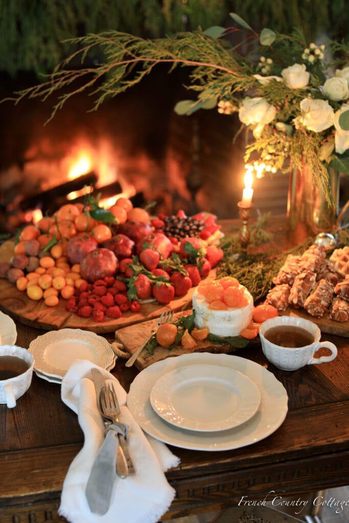 cozy gathering table setting 