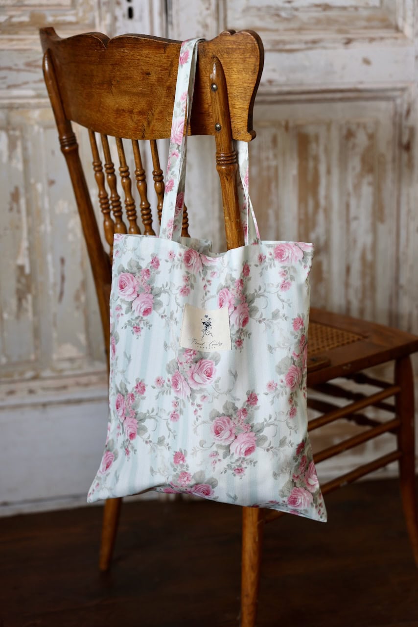 Flower Stripe Market Tote Bag