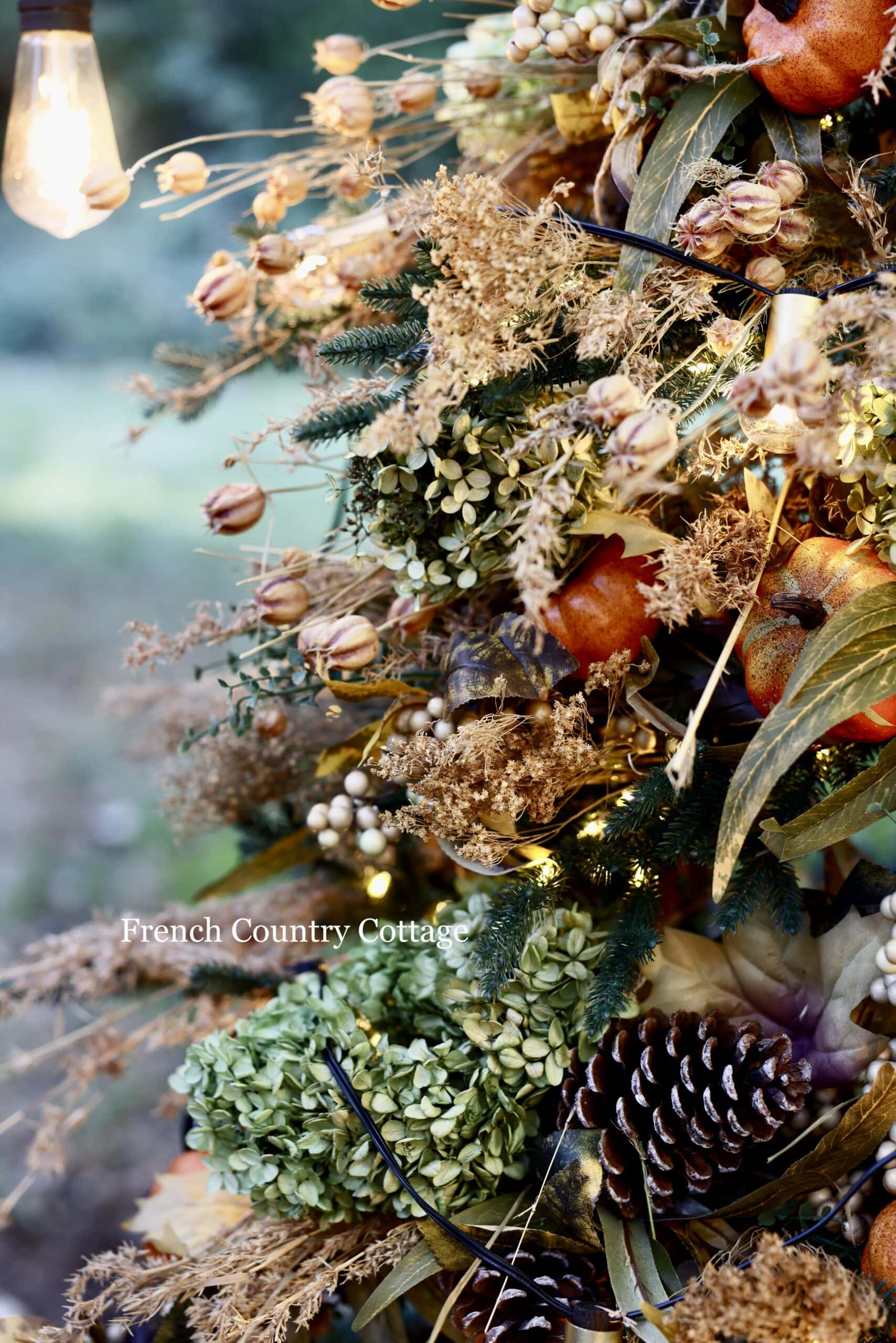 How To Create a Beautiful Autumn Christmas Tree - French Country Cottage